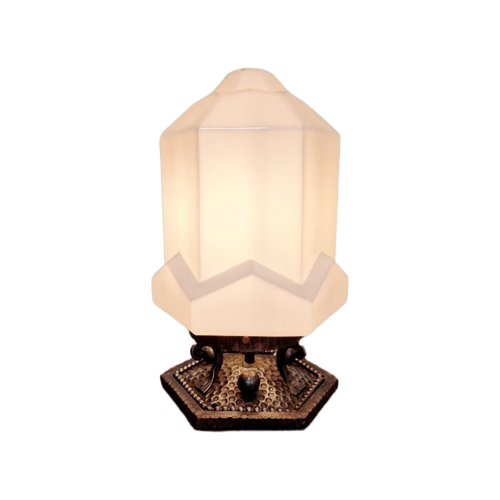 Art Deco Tafellamp, Wolkenkrabberstijl, Jaren 1920-30