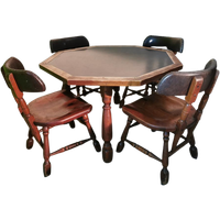 Originele Amerikaanse Western Pokertafel Met Stoelen