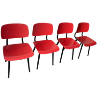 4 Rode Revolt Stoelen Friso Kramer Voor Ahrend De Cirkel Jaren'60