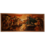 * Jaren 60 Wollen Vintage Schilderij Kunst Werkje Vintage thumbnail 1