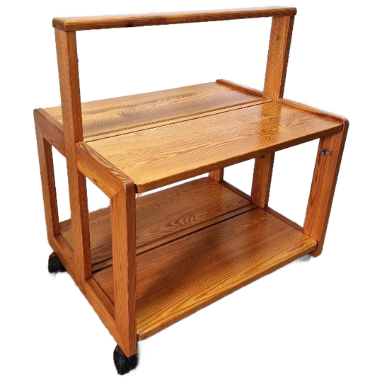 Vintage Scandinavische Grenen Barcart Serveerwagen 1