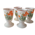 Vintage Bekers Op Voet Crème Bloemen thumbnail 1
