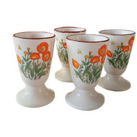 Vintage Bekers Op Voet Crème Bloemen