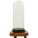 Grote Antieke Stolp Globe Mondgeblazen Aziatische Houten Basis thumbnail 1