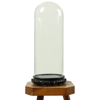 Grote Antieke Stolp Globe Mondgeblazen Aziatische Houten Basis