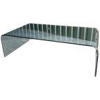 Vintage Glazen Xl Salontafel, Fiam Stijl 'Waterfall' thumbnail 1
