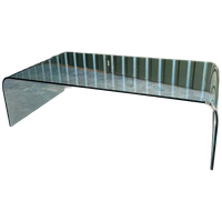 Vintage Glazen Xl Salontafel, Fiam Stijl 'Waterfall'