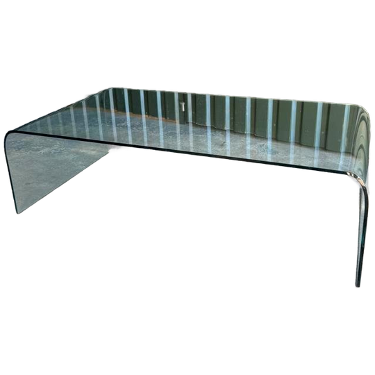 Vintage Glazen Xl Salontafel, Fiam Stijl 'waterfall' 1
