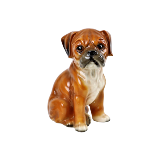 Boxer Puppy Beeld Sculptuur Hond Keramiek Figuurtje 16cm 1