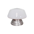 Art Deco Plafondlamp Met Een Conische Wereldbol In Witte Opaline thumbnail 1