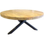 Prachtige Grote Ronde Mango Eettafel 140 Cm thumbnail 1