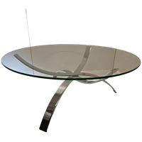 Salontafel Glas En Chroom, Space Age