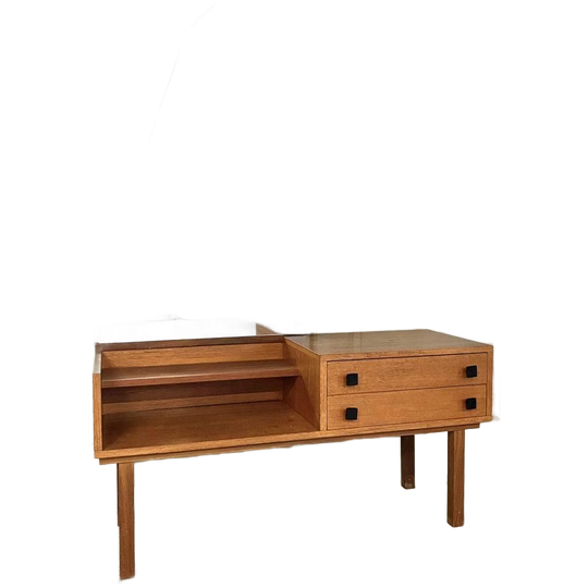 Vintage Kaptafel (teakhout) Met Spiegel. Sixties. Design. 1