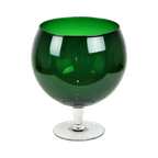 Grote Vintage Groene Glazen ‘Brandy Glass’ Vaas Beker Mond Geblazen 26Cm thumbnail 1