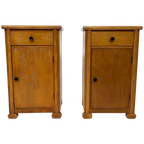 Vintage Nachtkastjes Set Van 2 Eiken Fineer Jaren 50 thumbnail 1