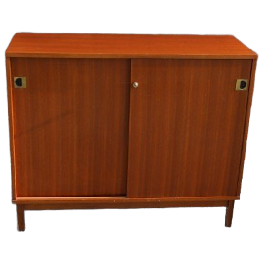 Mid Century Kastje – Retro Houten Schuifdeurkast Jaren 60 1
