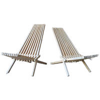 Set 2 Lounge Fauteuils Lattenbank Ligstoelen Tuinstoelen