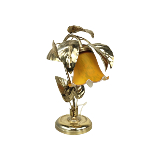 Vintage Bloemlamp Met Glaspasta Kelk 1