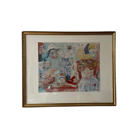 James Ensor Reproductie #1384. Still Life With Masks. Print In Mooie Lijst 1
