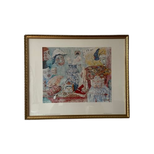 James Ensor Reproductie #1384. Still Life With Masks. Print In Mooie Lijst