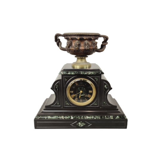 Marmeren Pendule Met Bronzen Coupe 1