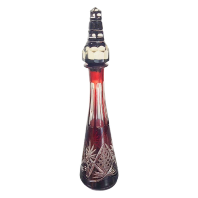 Vintage Karaf Val Saint Lambert Rood Kristal Mid Century '60 | Kerst