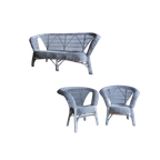 3 Seater +2X1Seater White Rotan Club Chairs thumbnail 1