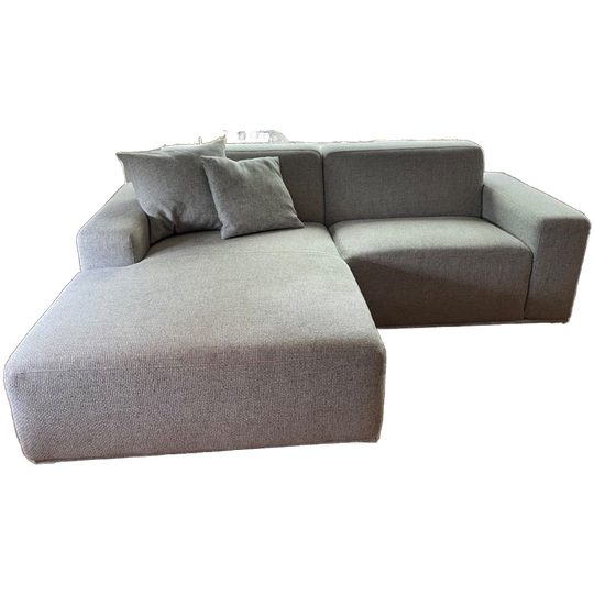 Ruime Grijze Bank Met Chaise Longue 1