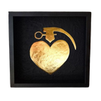 Lovegrenade 23kt Goud Verguld Kunstwerk In Lijst Popart Collectie thumbnail 1