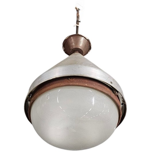 Large Aluminum/ Industrial / Hanging Lamp / 1970s / Height 55 Cm 1
