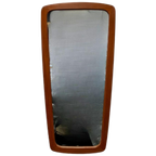Midcentury Modern Design Wandspiegel Teak, Ovaal Met Hoeken thumbnail 1
