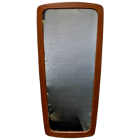 Midcentury Modern Design Wandspiegel Teak, Ovaal Met Hoeken