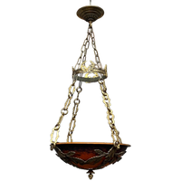 Prachtige Gesigneerde Art Deco Hanglamp "Noverdy France".