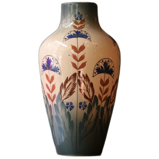 Art Deco Handbeschilderde Aardewerk Vaas, Circa 1925–35 1