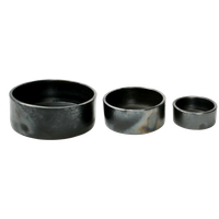 Bazar Bizar | De Burned Cilinder Kom - Zwart - Set Van 3