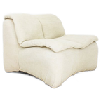 Vintage Italiaanse Altana Design Fauteuil 1970s Beige Linen thumbnail 1