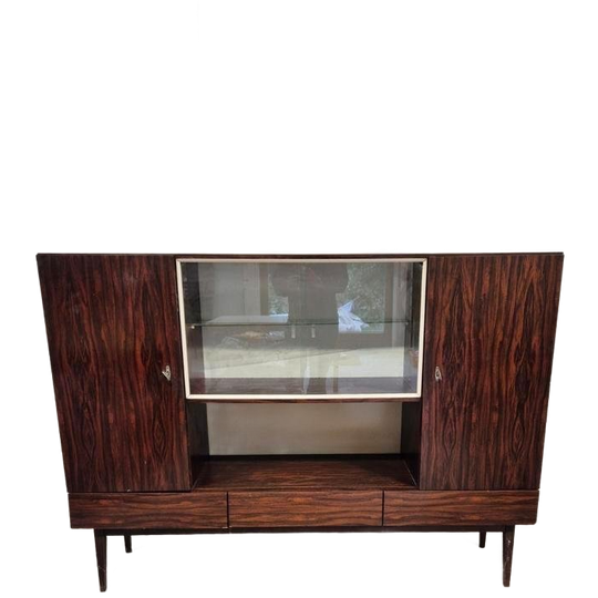 Vintage Mid Century Pallisander Fineer Highboard 1
