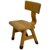 Vintage Schoolstoeltje Hout Peuterstoeltje Dreumes