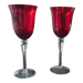 Grote Wijnglazen Rood Glas Heldere Voet Set Van 2