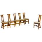 Geometrische Postmoderne Italiaanse Eetkamerstoelen Met Webbing Zitvlak, 1980S thumbnail 1