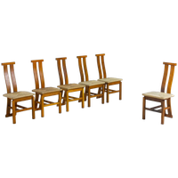Geometrische Postmoderne Italiaanse Eetkamerstoelen Met Webbing Zitvlak, 1980S