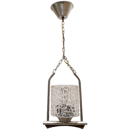 Retro Hanglamp Glas/metaal/hout, Jaren '60 1