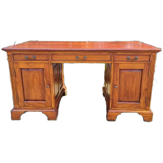 Teakhouten Bureau, Schrijftafel, Desk Afm. 150 X 64cm En 79c 1