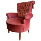 Vintage Roze Fauteuil / Eenzit / Clubzetel thumbnail 1