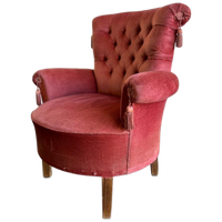 Vintage Roze Fauteuil / Eenzit / Clubzetel