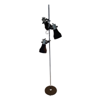 Philips - Floor Lamp With Three Adjustable Spots - Chrome And Brown Shades - Dutch Design