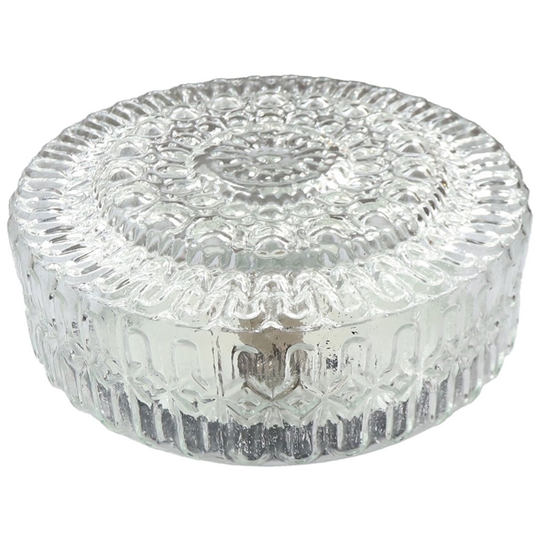 Vintage Plafonniere Rond Glas Massive, Jaren '60/'70 1