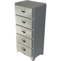 Yasu Sasamoto - Dulton - Cabinet With 5 Drawers - White Powdercoated