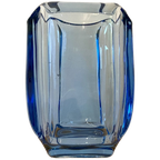 Uranium Glass Vase Blue 1970s thumbnail 1