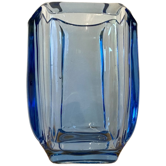 Uranium Glass Vase Blue 1970s 1